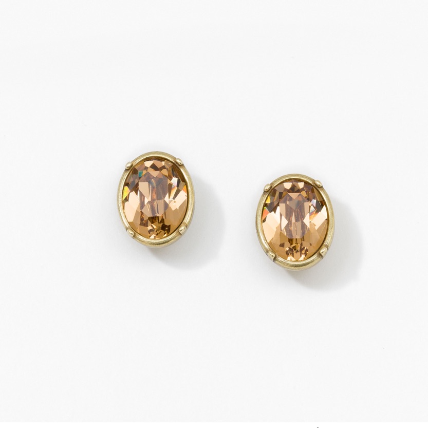 Antique Gold Oval Earrings